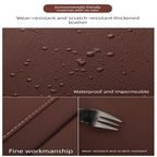 2-PCS Orange PU Leather Car Back Seat Organizer Kick Mat with Touch Screen Tablet Holder Multi-Pocket Travel Storage Bag