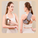 Black Portable Fascia Massage Ring Vibration Massager with Heat and LED Display for Muscle Relaxation and Body Shaping