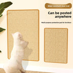 3-PCS Self-Adhesive Sisal Cat Scratching Mat Vertical Wall Mounted Scratcher Board for Furniture Protection(25cm*50cm)