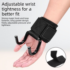 3-Pairs Black Heavy Duty Weightlifting Power Hooks for Deadlifts and Pull-ups Non-Slip Metal Hooks with Adjustable Padded Wrist Straps for Australian Gym Enthusiasts