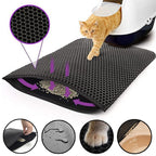 2-PCS Pink Double Layer Cat Litter Mat Honeycomb Design Waterproof EVA Trapping Mat for Litter Box Tracking Control 40x50cm Easy Clean Australian Pet Supplies