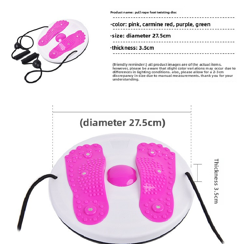Green Magnetic Waist Twisting Disc with Resistance Bands Portable Fitness Board for Home Office Core Training 27.5cm Large Diameter