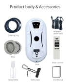 Smart Robot Window Cleaner - Automatic Glass Cleaning Washer with Remote Control - 2800Pa Suction & UPS Safety System - Includes 10 Microfibre Pads
