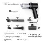 Cordless Handheld Car Vacuum Cleaner 2-in-1 Air Duster Blower 120W High Power Portable Mini Detailer for Auto Home Office Phantom Black
