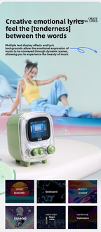 Green Retro Pixel Art Bluetooth Speaker Smart Desktop Audio with LED Display DIY Animation Alarm Clock and Mini Games