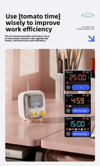 White Retro Pixel Art Bluetooth Speaker Smart Desktop Audio with LED Display DIY Animation Alarm Clock and Mini Games