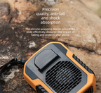 Portable Waist Clip Fan 6000mAh Rechargeable Personal Air Conditioner with Power Bank Function Heavy Duty Wearable Belt Fan for Tradies Camping and Outdoor Work Orange