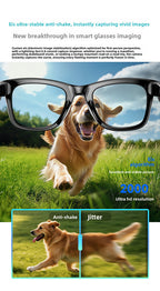 Smart AI Camera Glasses White Frame with Red Mirror Lenses - 8MP HD Video Recording with EIS Stabilization - Bluetooth Audio, WiFi Transfer & AI Voice Control - Stylish Eyewear for Sports & Travel