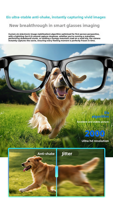 Smart AI Camera Glasses White Frame with Red Mirror Lenses - 8MP HD Video Recording with EIS Stabilization - Bluetooth Audio, WiFi Transfer & AI Voice Control - Stylish Eyewear for Sports & Travel
