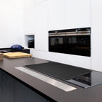 Silicone Stove Top Cover 92x52cm Heat Resistant Electric Cooktop Protector Mat for Kitchen Benchtop and Laundry Black