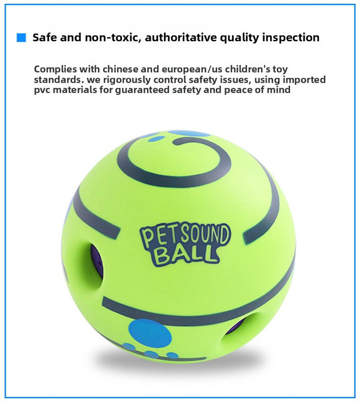2 Pack Interactive Dog Giggle Ball Set 14cm - Green Wobble Sound Toy & White Glow in the Dark Luminous Ball - No Batteries Required for Medium to Large Dogs