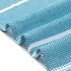 3 Pack Turkish Style Beach Towel Set 90x180cm - Quick Dry Lightweight Large Peshtemal Bath Sheet with Tassels - Brown, Blue&Orange