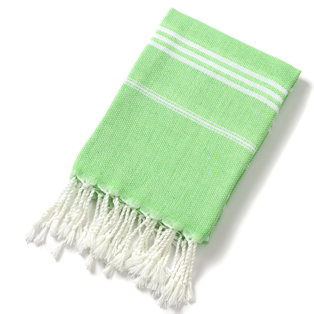 3 Pack Turkish Style Beach Towel Set 90x180cm - Quick Dry Lightweight Large Peshtemal Bath Sheet with Tassels - Royal blue, Black & Green