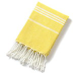 3 Pack Turkish Style Beach Towel Set 90x180cm - Quick Dry Lightweight Large Peshtemal Bath Sheet with Tassels - Rose red, Yellow & Light Yellow