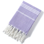 3 Pack Turkish Style Beach Towel Set 90x180cm - Quick Dry Lightweight Large Peshtemal Bath Sheet with Tassels - Red, Light Purple & Light Blue