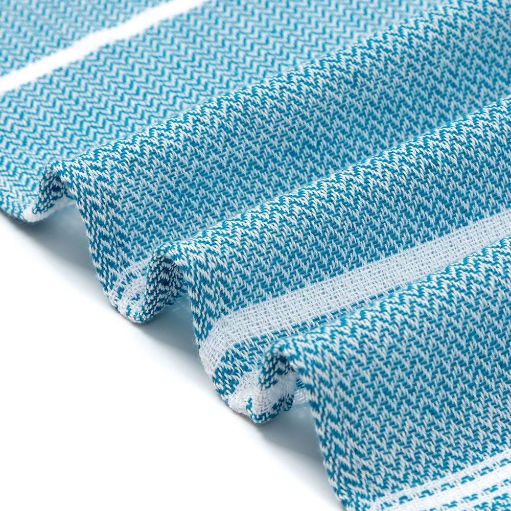 3 Pack Turkish Style Beach Towel Set 90x180cm - Quick Dry Lightweight Large Peshtemal Bath Sheet with Tassels - Red, Light Purple & Light Blue