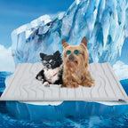 2 Pack Large Dog Cooling Mat 122x71cm - Reversible Self Cooling & Warm Pet Bed Pad - Granny Grey & Light Green Crate Liner for Big Breeds up to 35kg