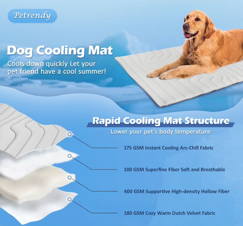 2 Pack Extra Large Dog Cooling Mat 150x101cm - Reversible Self Cooling & Warm Pet Bed Pad - Beige & Bipolar Blue Crate Liner for Giant Breeds up to 45kg