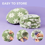 2-in-1 Cat Tunnel Bed Coffee Brown Daisy 80cm - Plush Donut Pet Cave & Play Tube - Detachable Washable Cushion & Interactive Hanging Toy for Indoor Cats