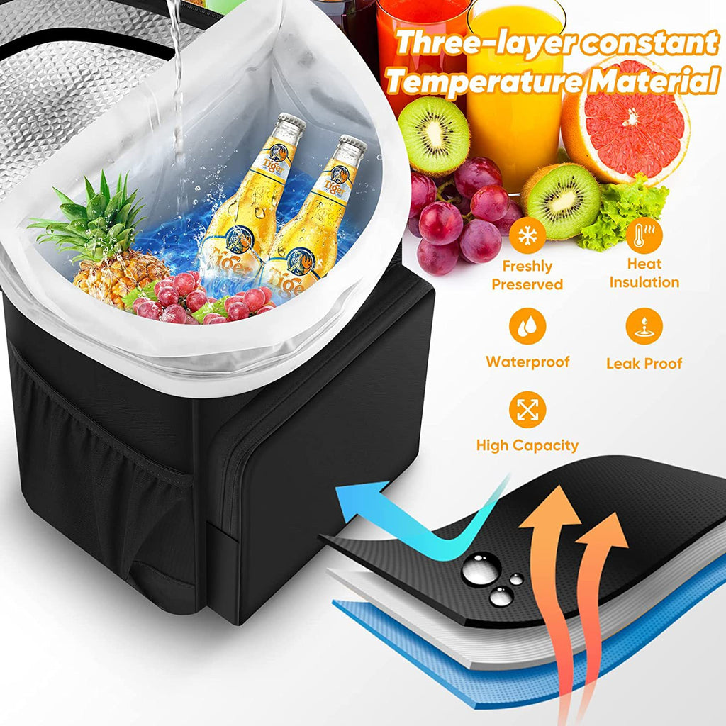 Large 45 Can Insulated Cooler Backpack for Picnic, Beach, and Camping in Australia - 36H Cooling, Waterproof Oxford Cloth, Gray