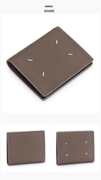 Women's Genuine Leather Bi-fold Wallet - Slim Short Purse with Coin Pocket & RFID Blocking - Soft Cowhide Minimalist Card Holder - Khaki