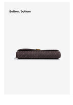 Retro Woven Baguette Handbag for Women Suede Texture PU Leather Shoulder Crossbody Bag Elegant Evening Clutch Coffee Brown