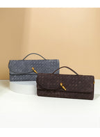 Retro Woven Baguette Handbag for Women Suede Texture PU Leather Shoulder Crossbody Bag Elegant Evening Clutch Sand color