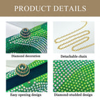 Luxury Golden Rhinestone Evening Clutch Bag Women Crystal Sparkle Formal Purse with Chain Strap for Wedding Party Prom