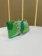 Luxury Golden Rhinestone Evening Clutch Bag Women Crystal Sparkle Formal Purse with Chain Strap for Wedding Party Prom