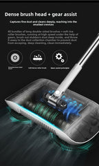 2-in-1 Manual Push Sweeper & Mop with Three Original Clothes - Handheld Floor Cleaner with Sealed Dustbin - Lightweight Cordless Design for Hardwood, Tile, and Marble Floors - Blue