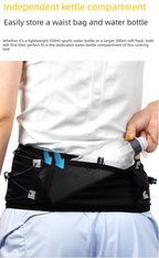 WRELS Trail Running Waist Belt - Lightweight Mesh Hydration Pack with Trekking Pole Holder - Anti-Bounce Phone Storage for Marathon & Hiking - Gray Size L (85-110cm)