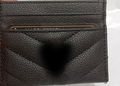 Genuine Leather Quilted Card Holder - Slim Chevron Wallet with 5 Slots - Minimalist Credit Card Case for Men & Women - Black (10.5cm x 8cm)