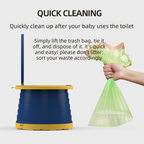 Kids Portable Travel Potty Foldable Training Toilet Seat - Green - Compact Car & Camping Emergency Commode with Backrest - 50kg Load Capacity