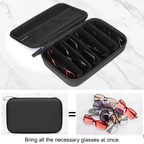 Portable 8-Slot Sunglasses Organiser Case Hard Shell EVA Storage Box Large Capacity Display Holder with Handle Black