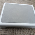 Portable Outdoor Half Step Stool Mobility Aid with Absorbent Non-Slip Grey Mat Compact 43x33cm White Base for Bath & Car
