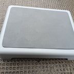 Portable Outdoor Half Step Stool Mobility Aid with Absorbent Non-Slip Grey Mat Compact 43x33cm White Base for Bath & Car