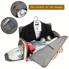 Convertible Travel Garment Bag Large Duffel Suit Carrier with Shoe Compartment & Hidden Backpack Straps Waterproof  Light Pink