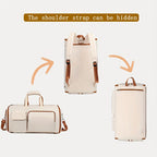 Convertible Travel Garment Bag Large Duffel Suit Carrier with Shoe Compartment & Hidden Backpack Straps Waterproof  Light Pink