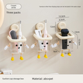 3 PCS Cute Suction Cup Bathroom Organizer Wall Mounted Toothbrush Holder No Drill Storage Caddy with Drainage Holes for Electric Toothbrush Razor Cream White