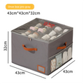 Premium Heavy Duty Shoe Storage Box 16 Grids 43cm Cube Foldable Fabric Wardrobe Organiser with Label Holder and Side Pockets Grey