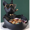 Cool French Bulldog Storage Figurine Resin Statue Key Bowl Candy Dish Entryway Organiser Modern Home Decor Gift Black