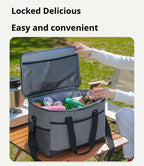 Large 35L Insulated Cooler Bag Soft Sided Leakproof Thermal Tote for Camping Beach Picnic BBQ Heavy Duty Grocery Carrier Grey