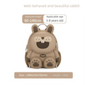 Cute 3D Rabbit Kids Backpack Bucktooth Bunny School Bag Lightweight Neoprene Style with Chest Strap Breathable Mesh Back for Kindergarten Preschool Travel Beige