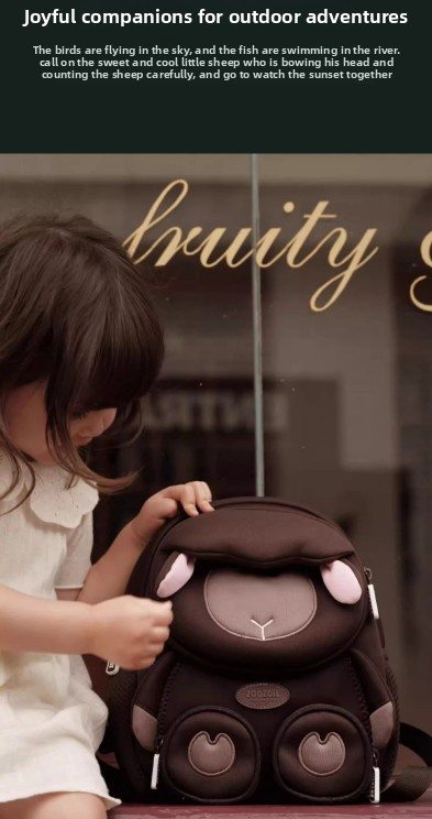 Cute 3D Brown Bear Kids Backpack Animal School Bag with Chest Strap Lightweight Neoprene for Kindergarten and Travel Preschool Boys Girls