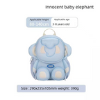 Cute 3D Elephant Kids Backpack Blue Animal School Bag Lightweight Neoprene Style with Chest Strap Breathable Mesh Back for Kindergarten Preschool Boys Girls