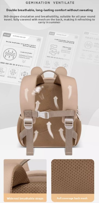 Cute 3D Koala Kids Backpack Grey Animal School Bag Lightweight Neoprene Style with Chest Strap Breathable Mesh Back for Kindergarten Preschool Boys Girls