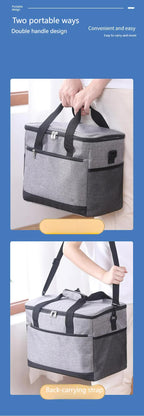 Large 30L Insulated Cooler Bag - Leakproof Thermal Lunch Tote with Shoulder Strap - Heavy Duty Black Picnic Box for Beach, Camping & Work