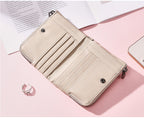 Genuine Leather Double Zipper Wallet - Brown RFID Blocking Bifold Card Holder - Vintage Cowhide Purse with Coin Pockets (13cm)
