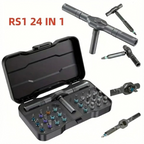 24-in-1 Modular Ratchet Screwdriver Set - RS1 Multi-Purpose Tool Kit with S2 Steel Magnetic Bits - Transformable T-Handle Design for Home DIY & Repair