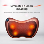 Electric Shiatsu Massage Pillow with Heat - Bi-Directional Deep Kneading Neck & Back Massager - Portable Car & Home Cushion for Muscle Relief - Brown